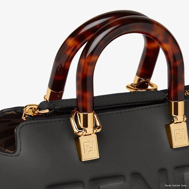 Cheap Leather Logo Calf Bag Fendi By Boston The In Mini Way Black ROMA 0713
